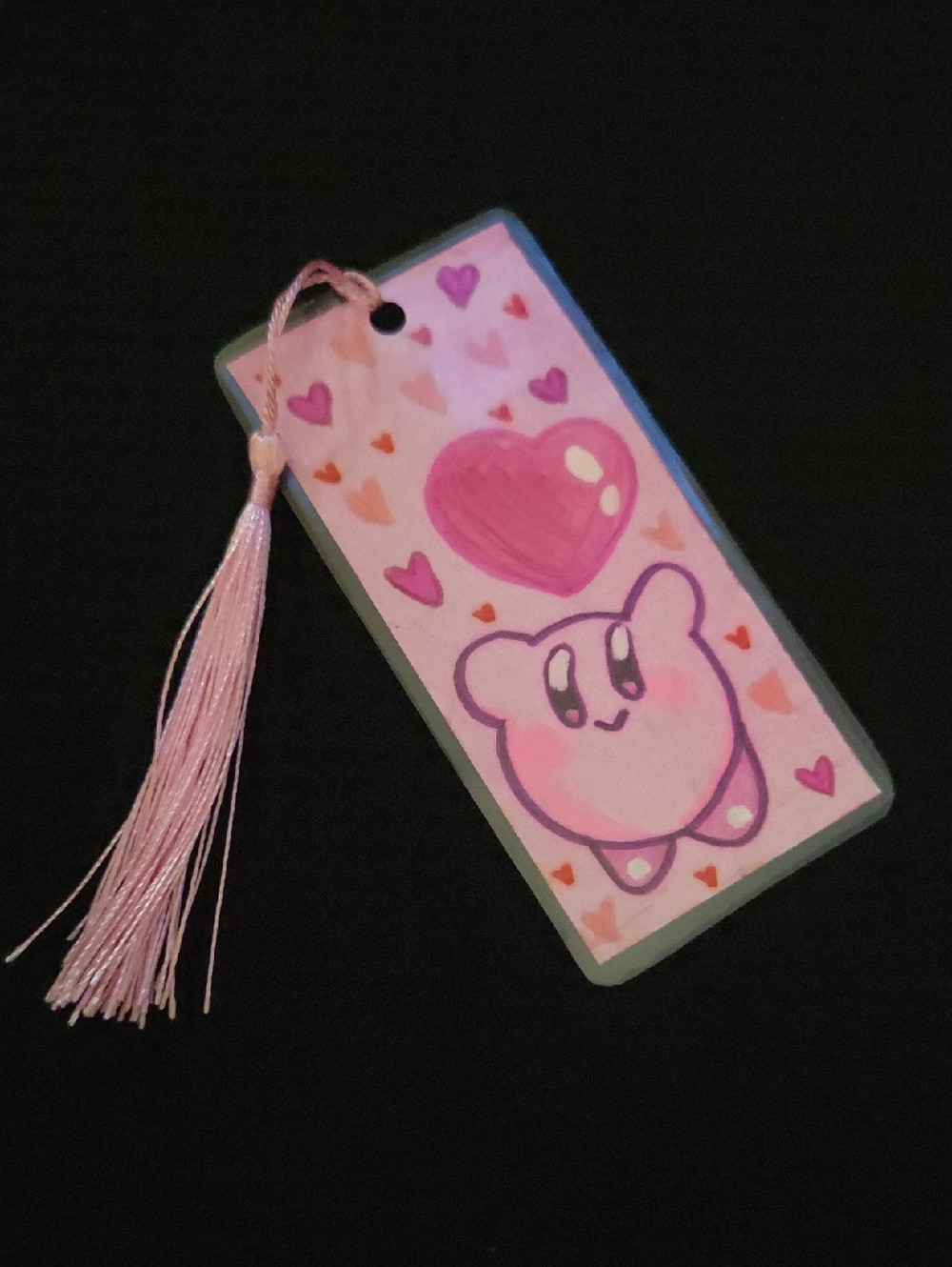 Handmade Pink Kirby Bookmark with Tassel